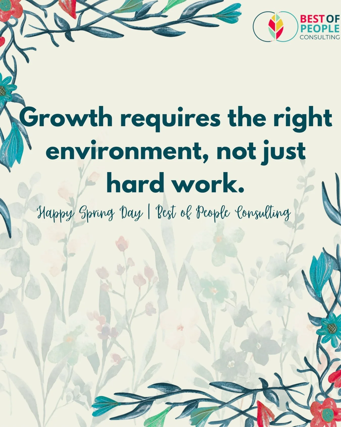 Happy Spring Day 🌸🌱

People flourish when they feel supported, valued and given the space to grow.

Creating environments where people can develop, contribute and become their best is at the heart of what we do.

#SpringDay #PeopleDevelopment #Grow