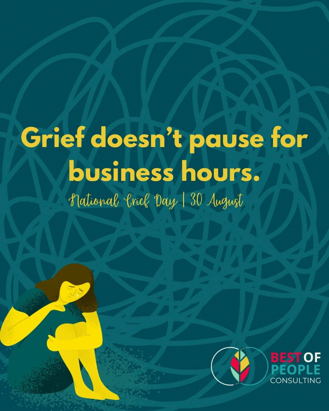 This one is personal to me.

I know what it is like to return to work while grief is still very much present. Life carries on. Meetings happen. Emails need answering. Clients still need you.

After losing my husband, I learned that being back at work