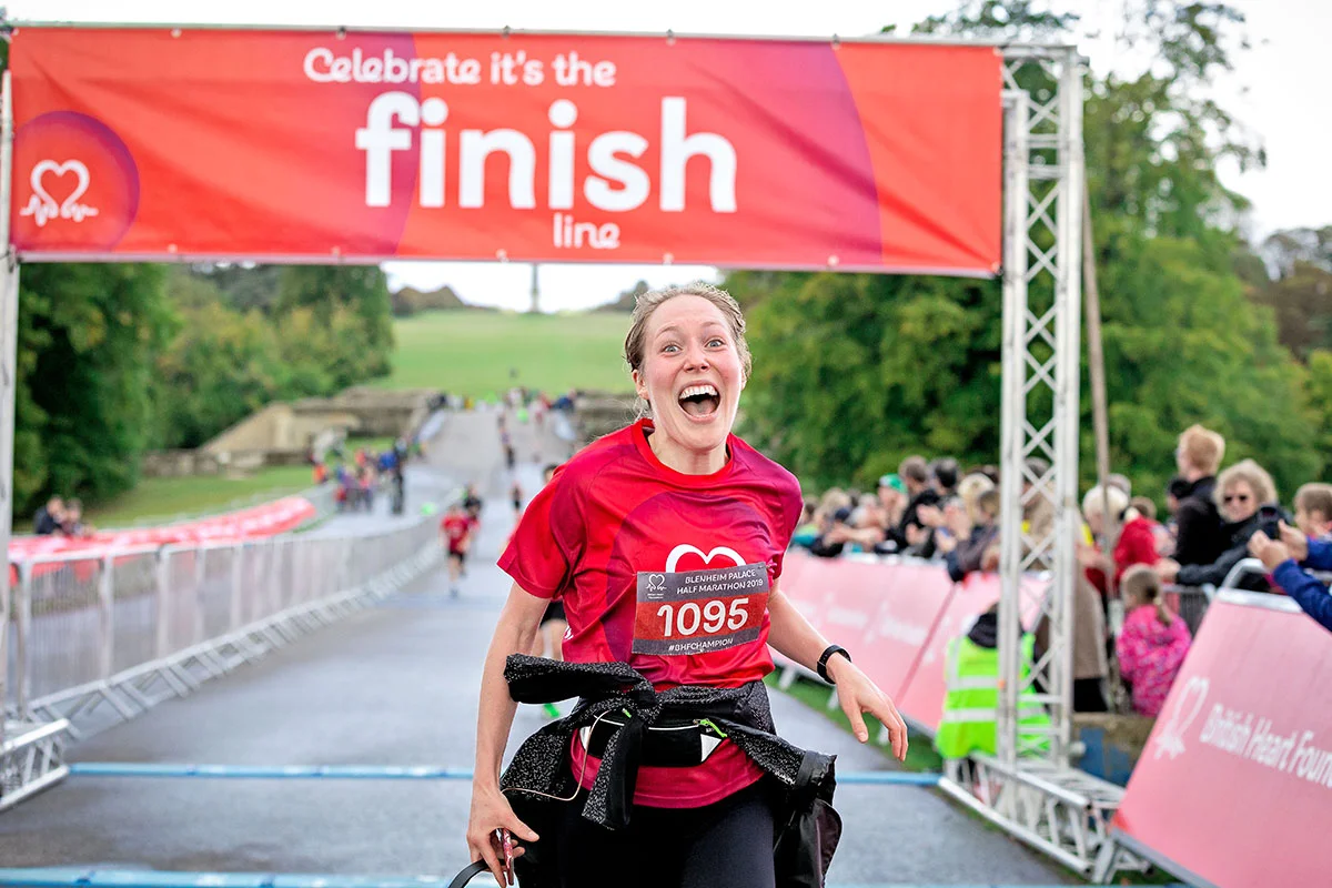 British Heart Foundation runner crosses the line 