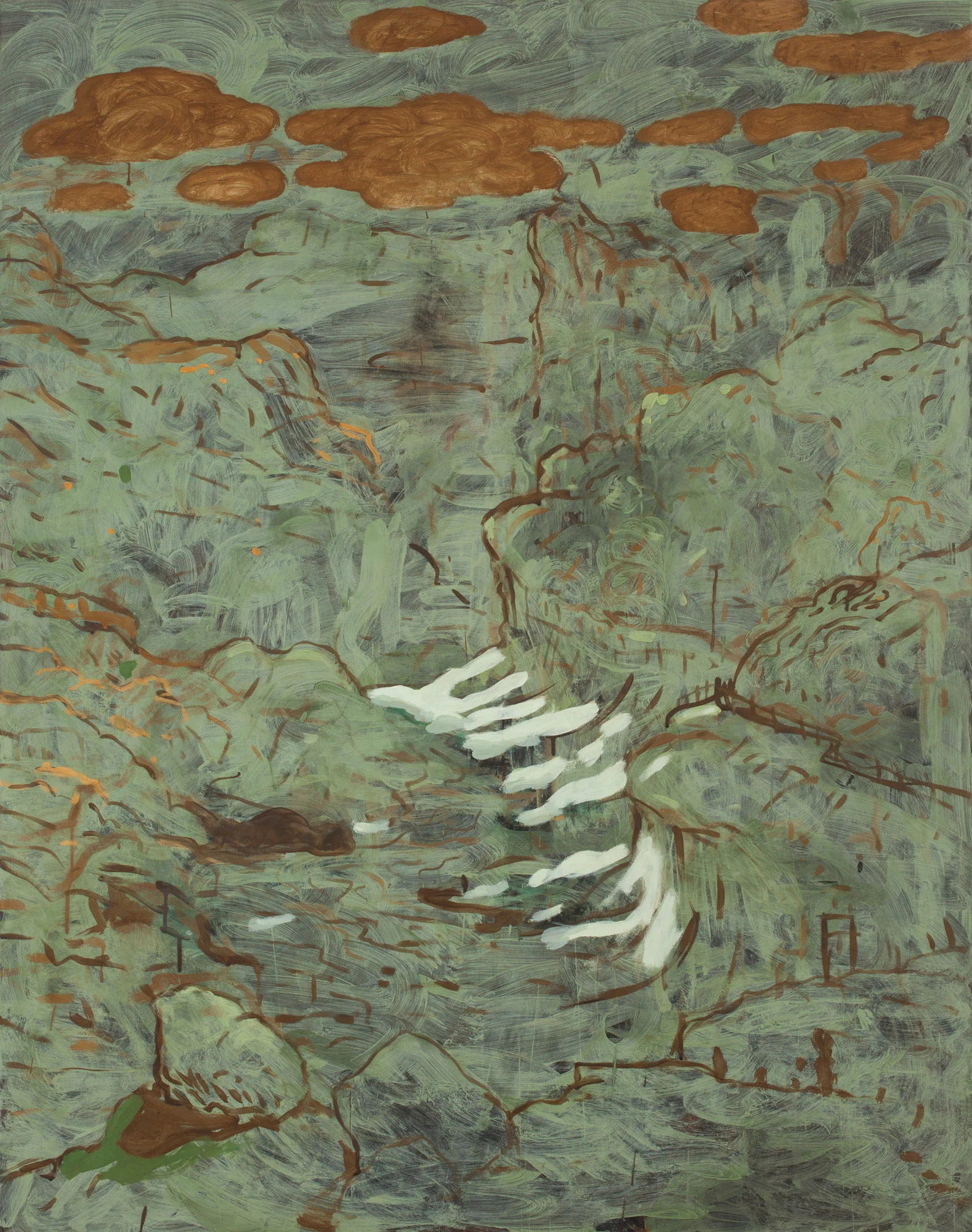 Omvandring/imellom 145x115cm eggoljetempera på lerret 2018