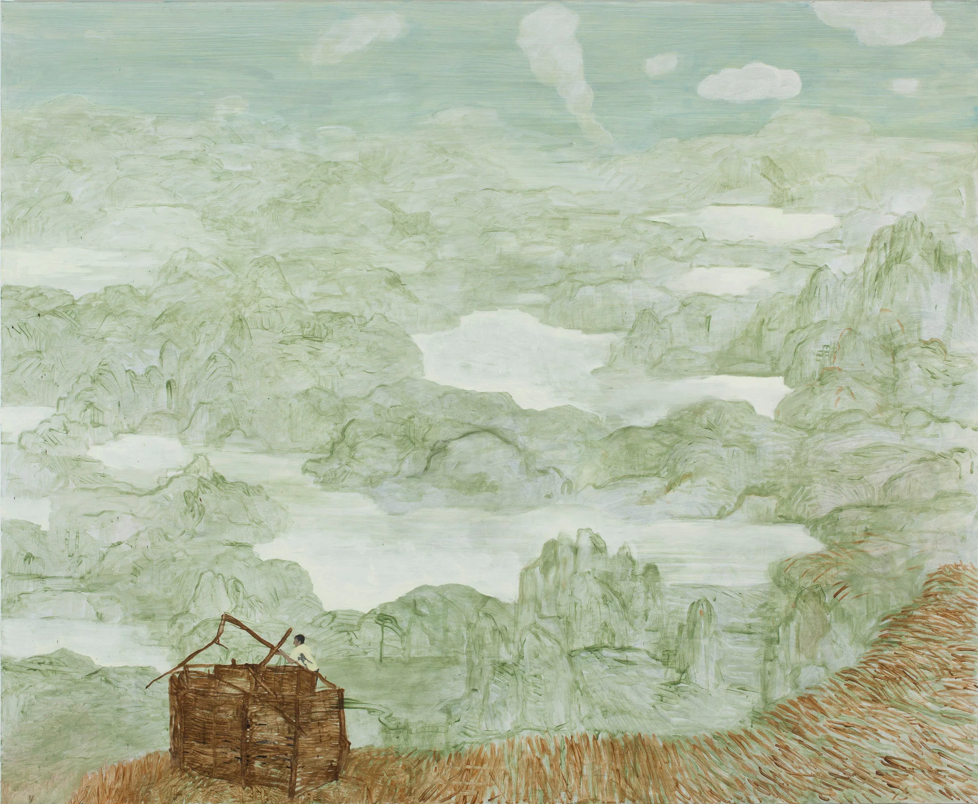 omvandring/sør 165x200 eggoljetempera på lerret 2018