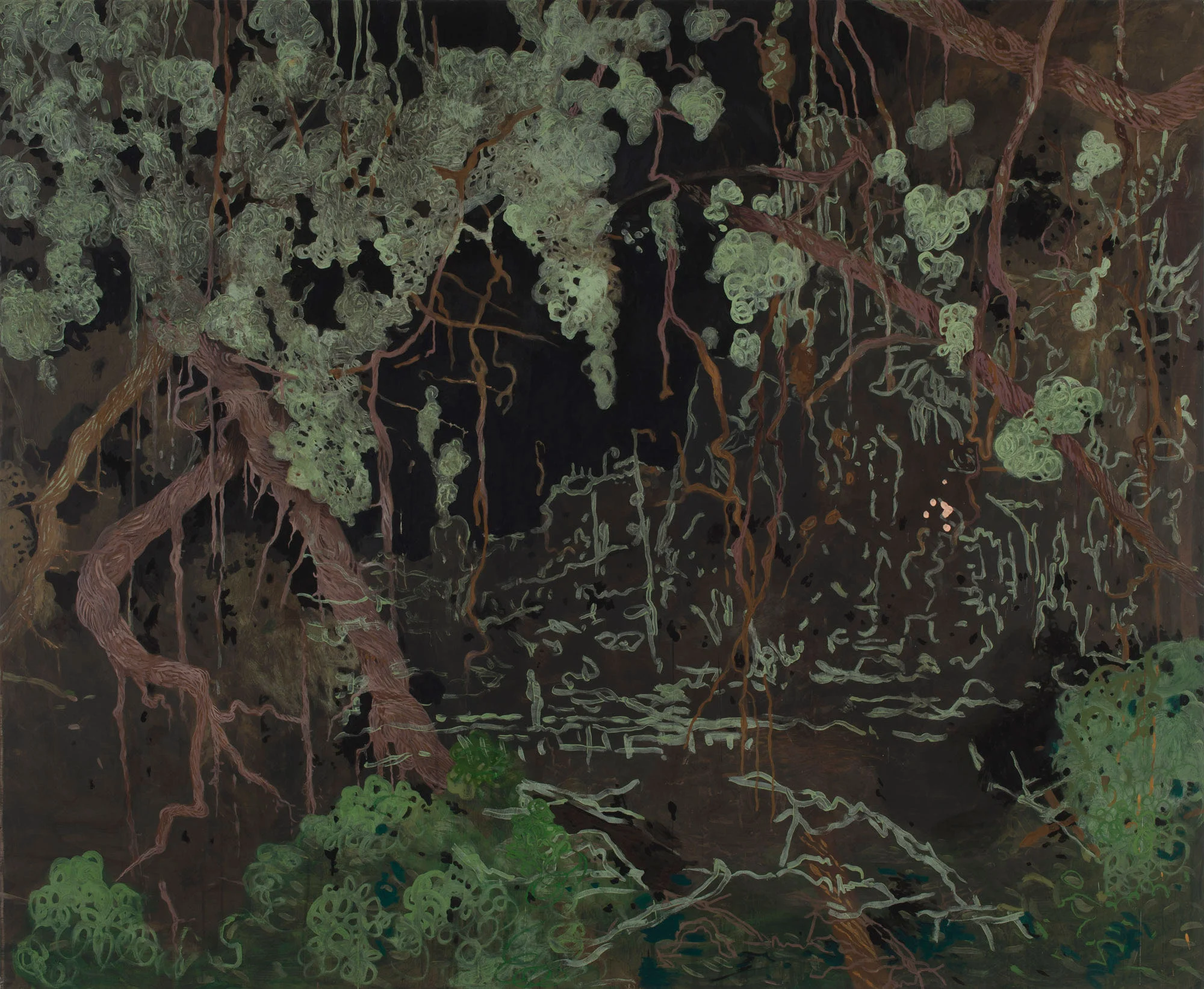 Omvandring/under 165x200cm eggoljetempera på lerret 2018