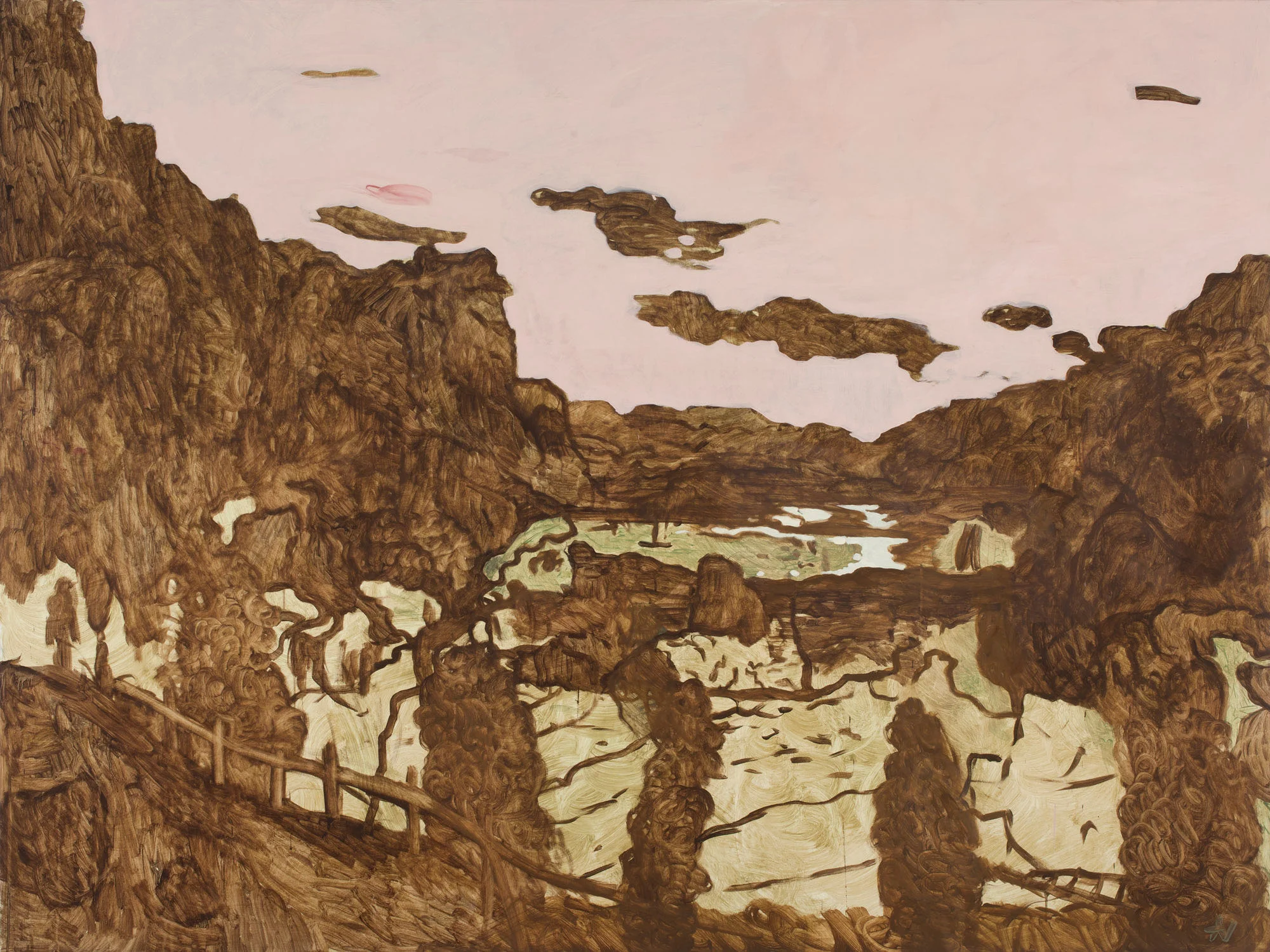 Omvandring/øst 165x220cm eggoljetempera på lerret 2018