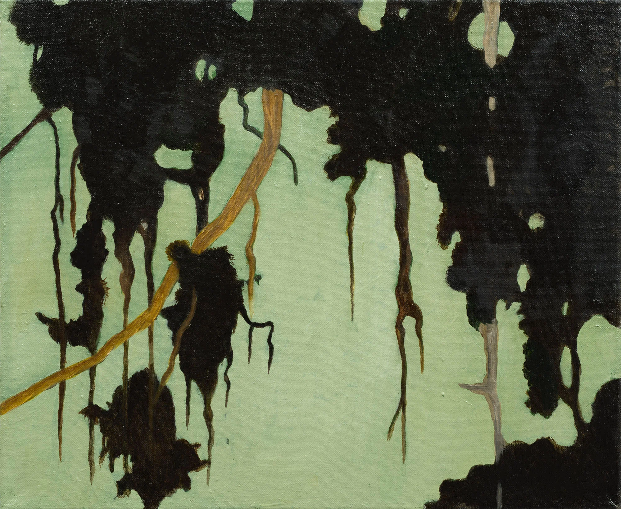 Utsyn, lysegrønn 25x30 cm olje på lerret 2015