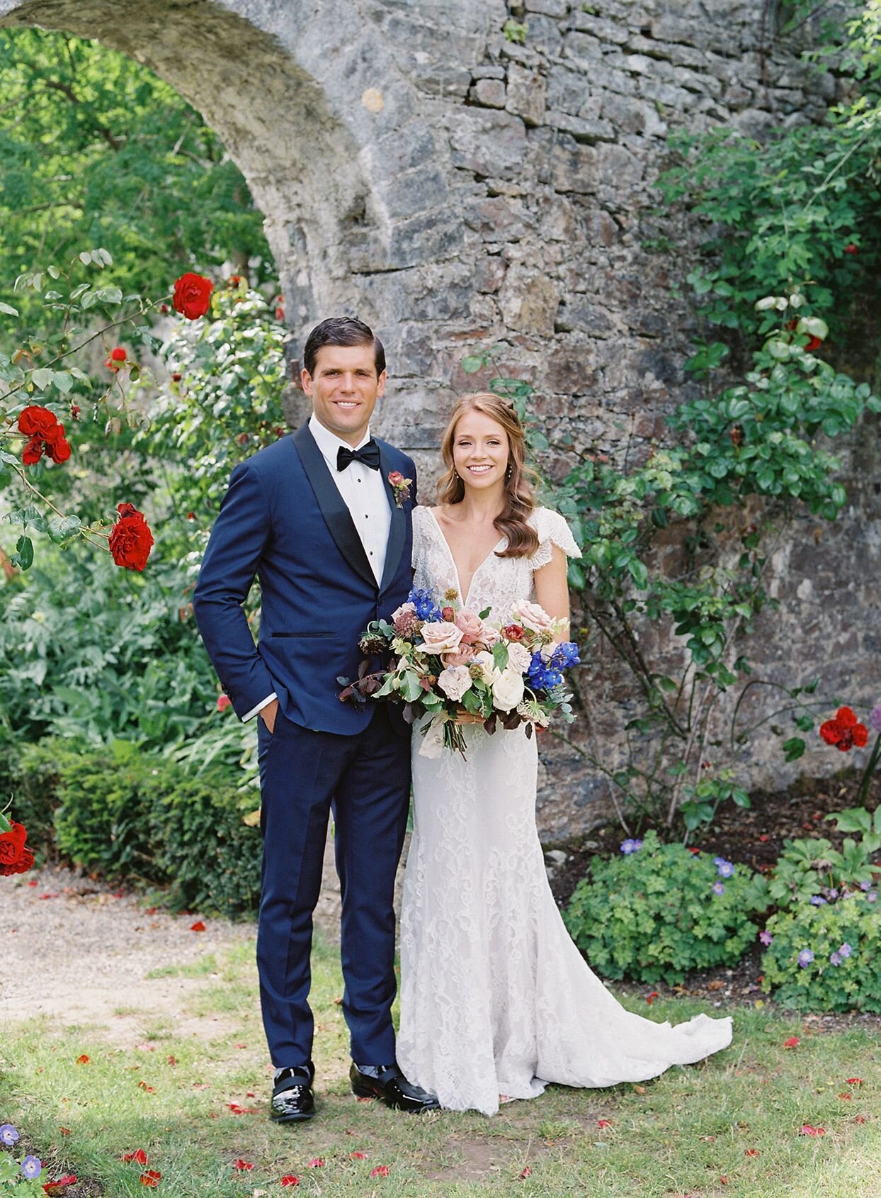 Bride and Groom at Adare Manor - Floralearth Wedding Florist 