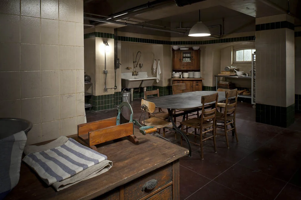 american horror story: asylum. briarcliff asylum bakery. 1964. stage set.