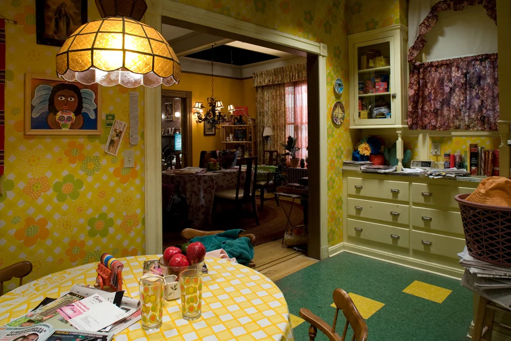 ugly betty. suarez house, queens. kitchen. stage set.