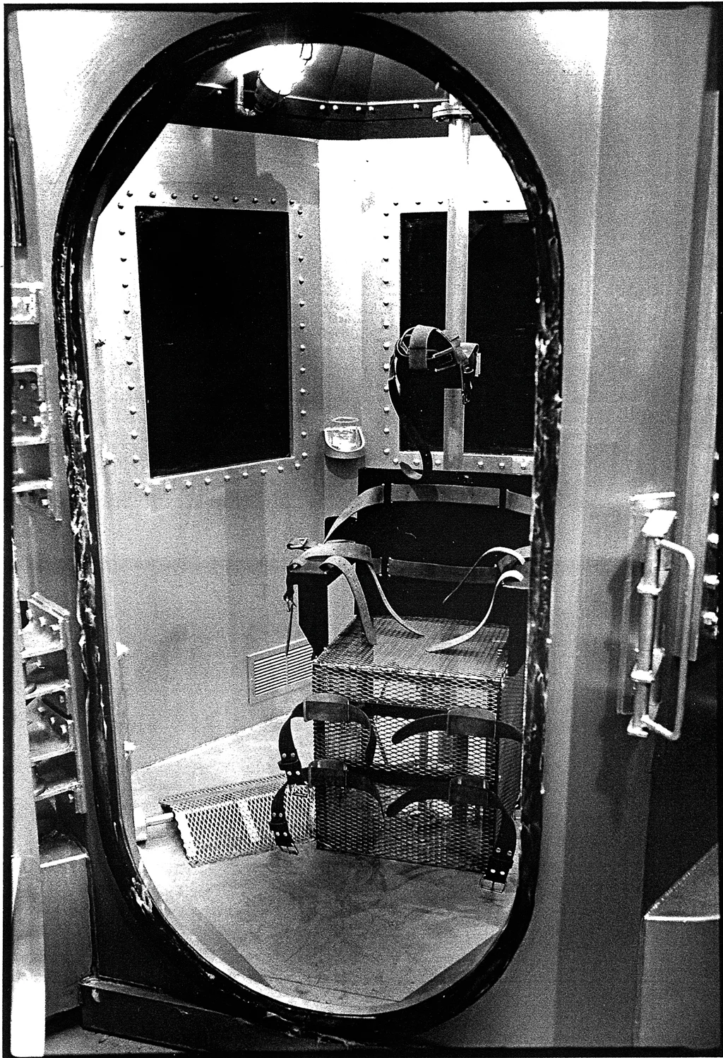 THE CHAMBER. Parchman Penitentiary gas chamber. Built stage set.