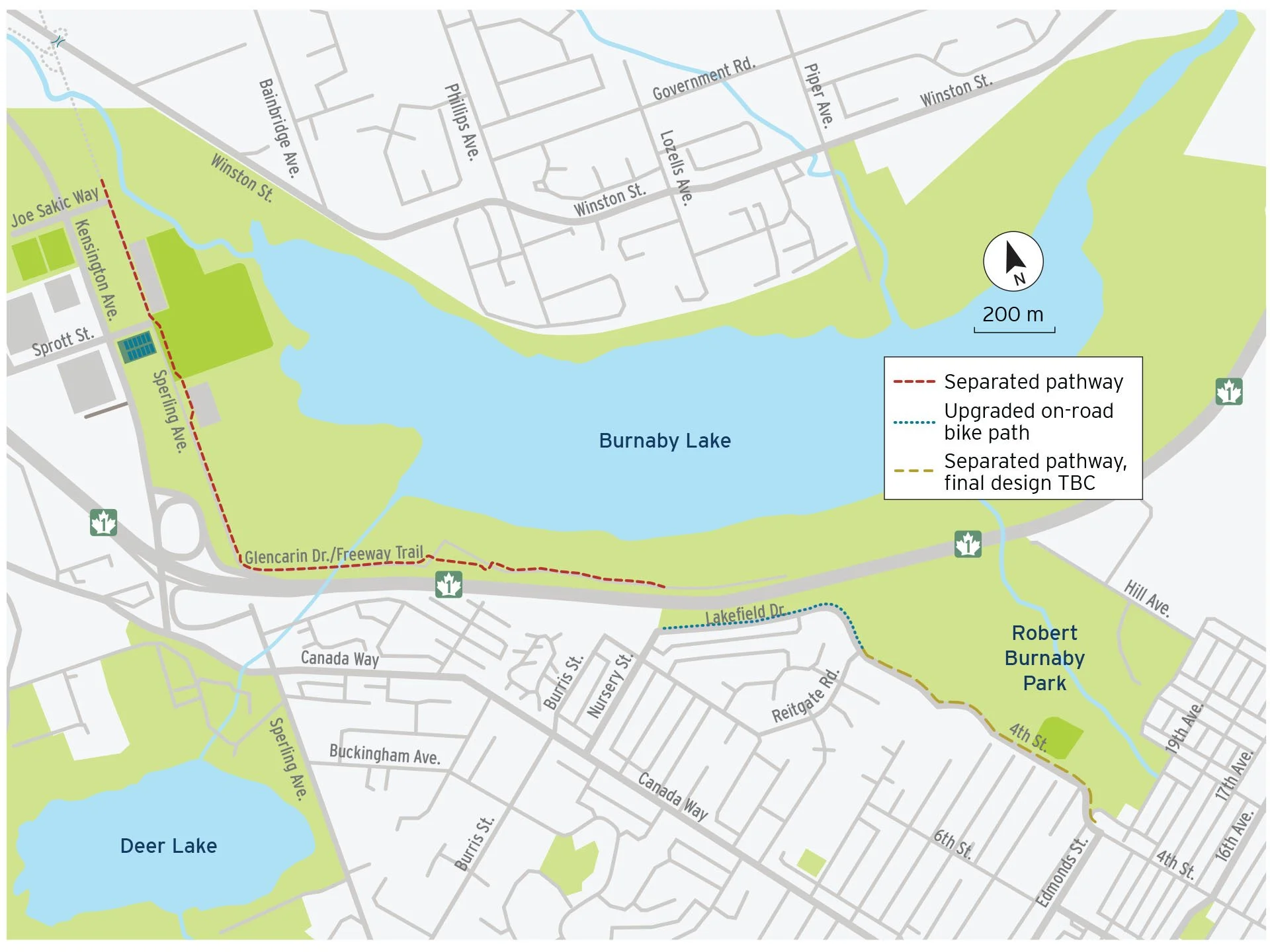 Map showing closed trails