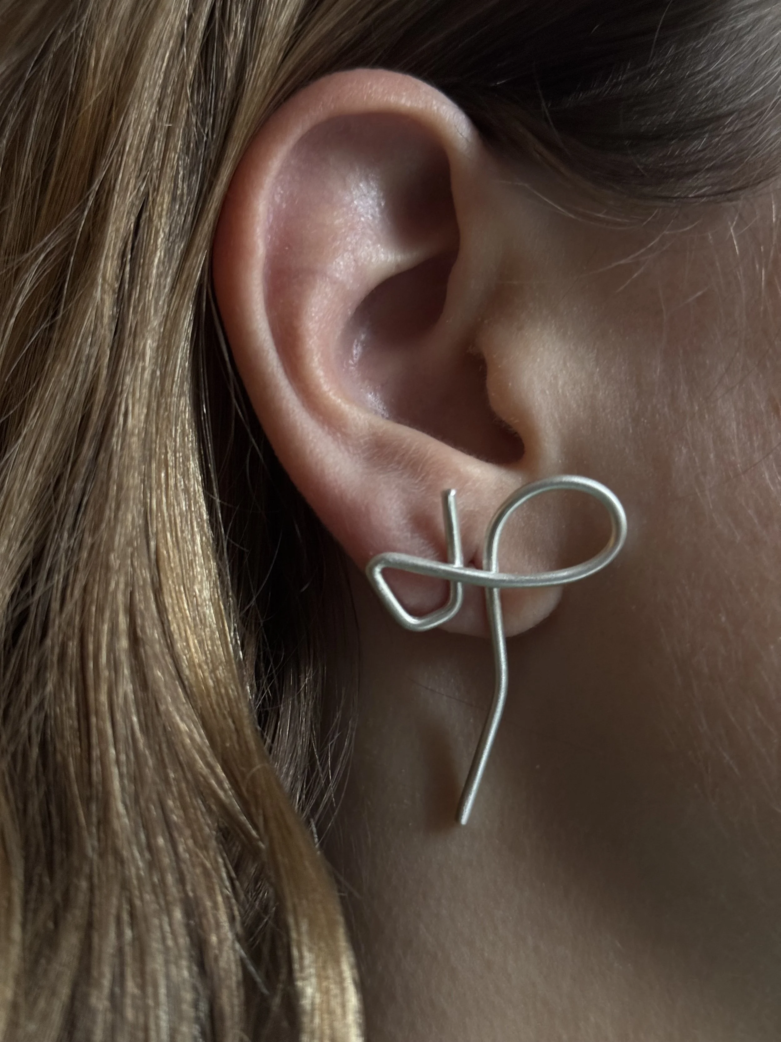 Slim Organic Silver Loops | Earring No. 125