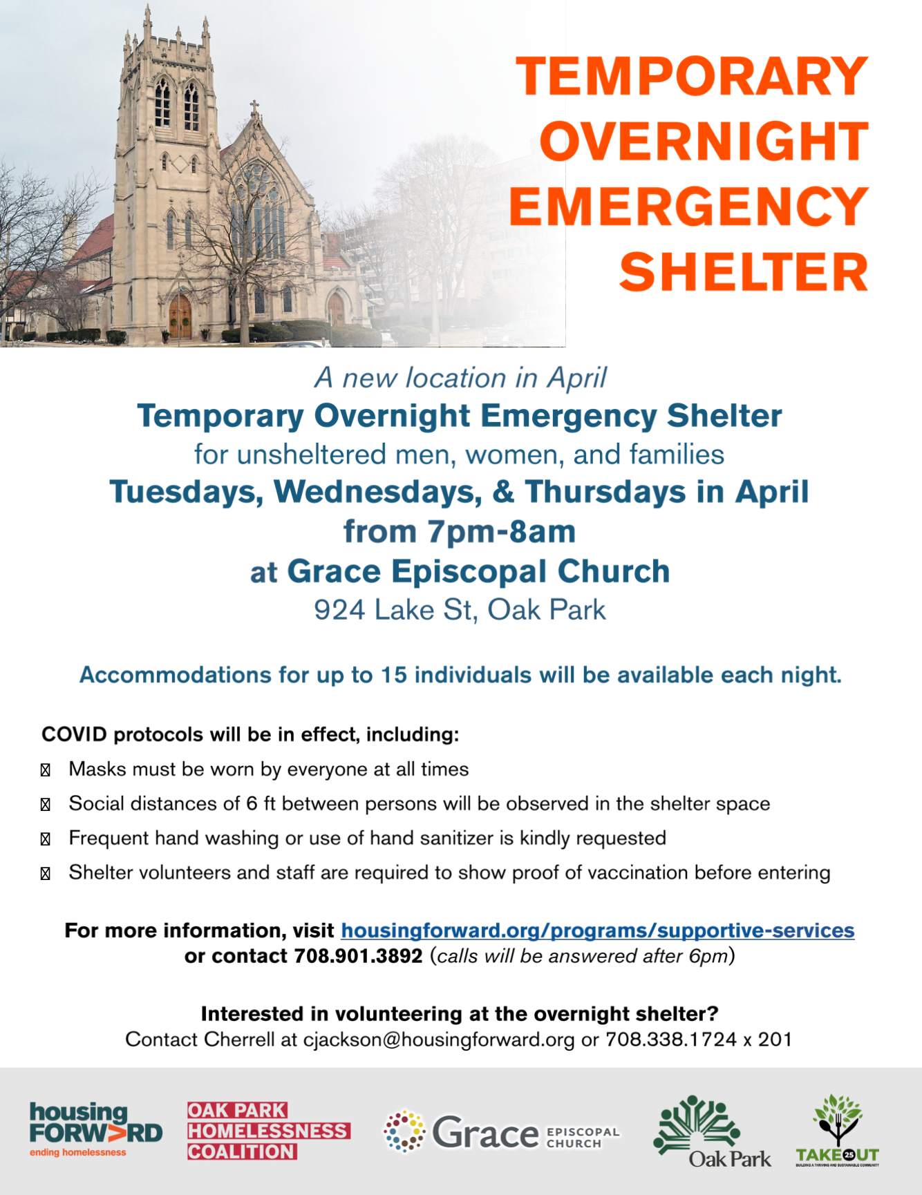 Emergency Overnight Shelter Opens at Grace Episcopal Church