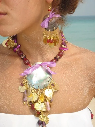 Belly Dancer Purple ribbon With Earring.jpg