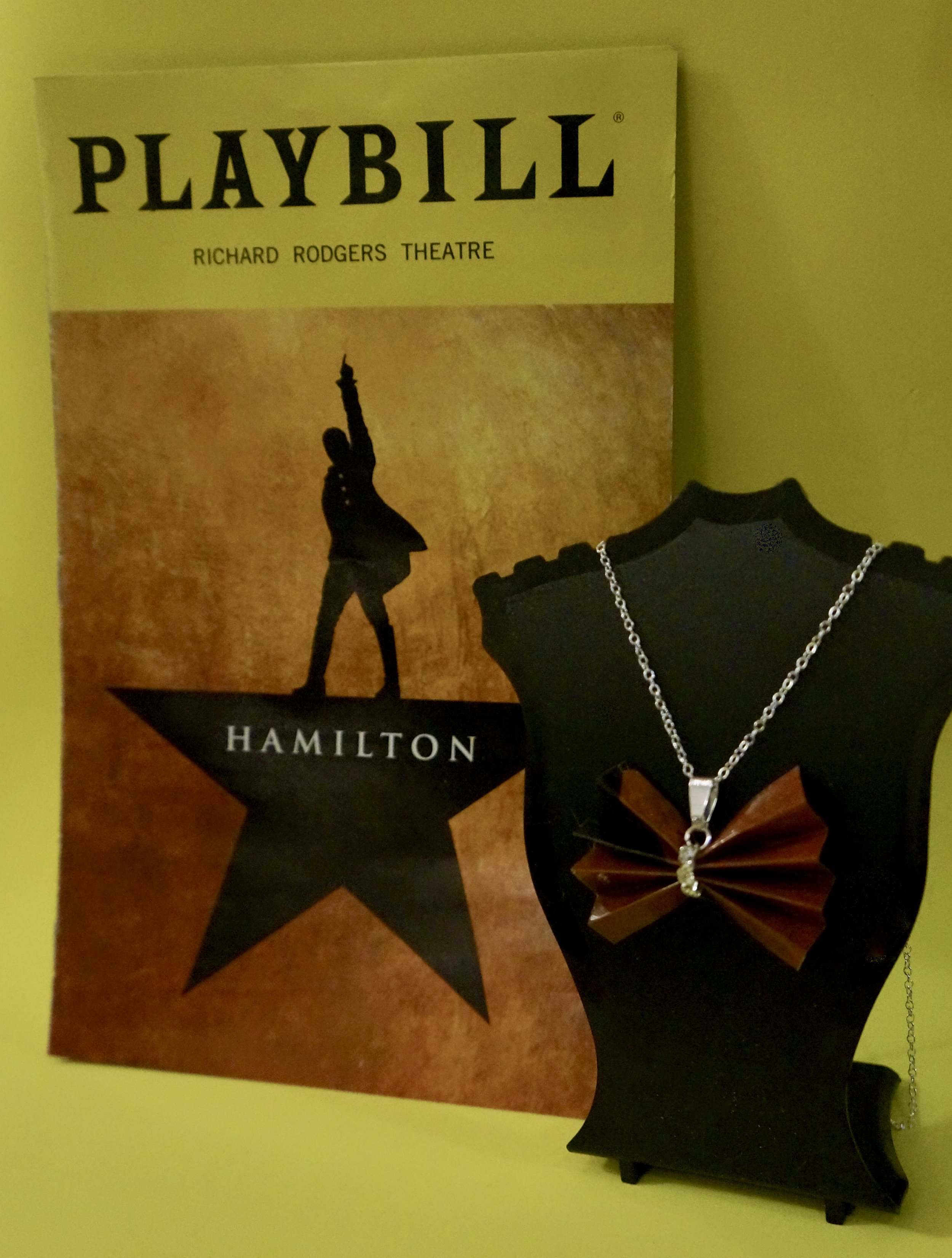 Hamilton Playbill Bow Necklace
