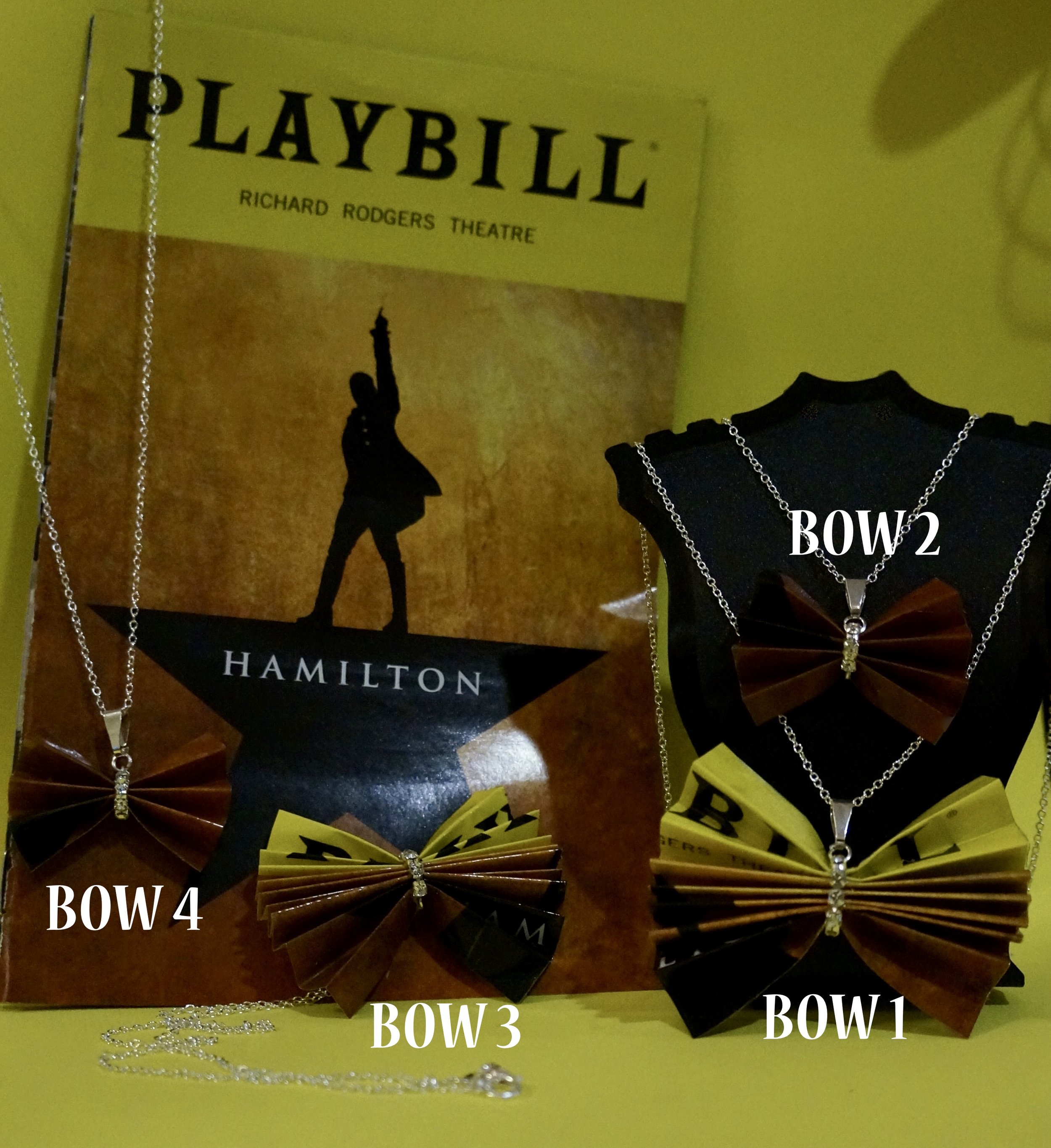 Hamilton Playbill Bow Necklace