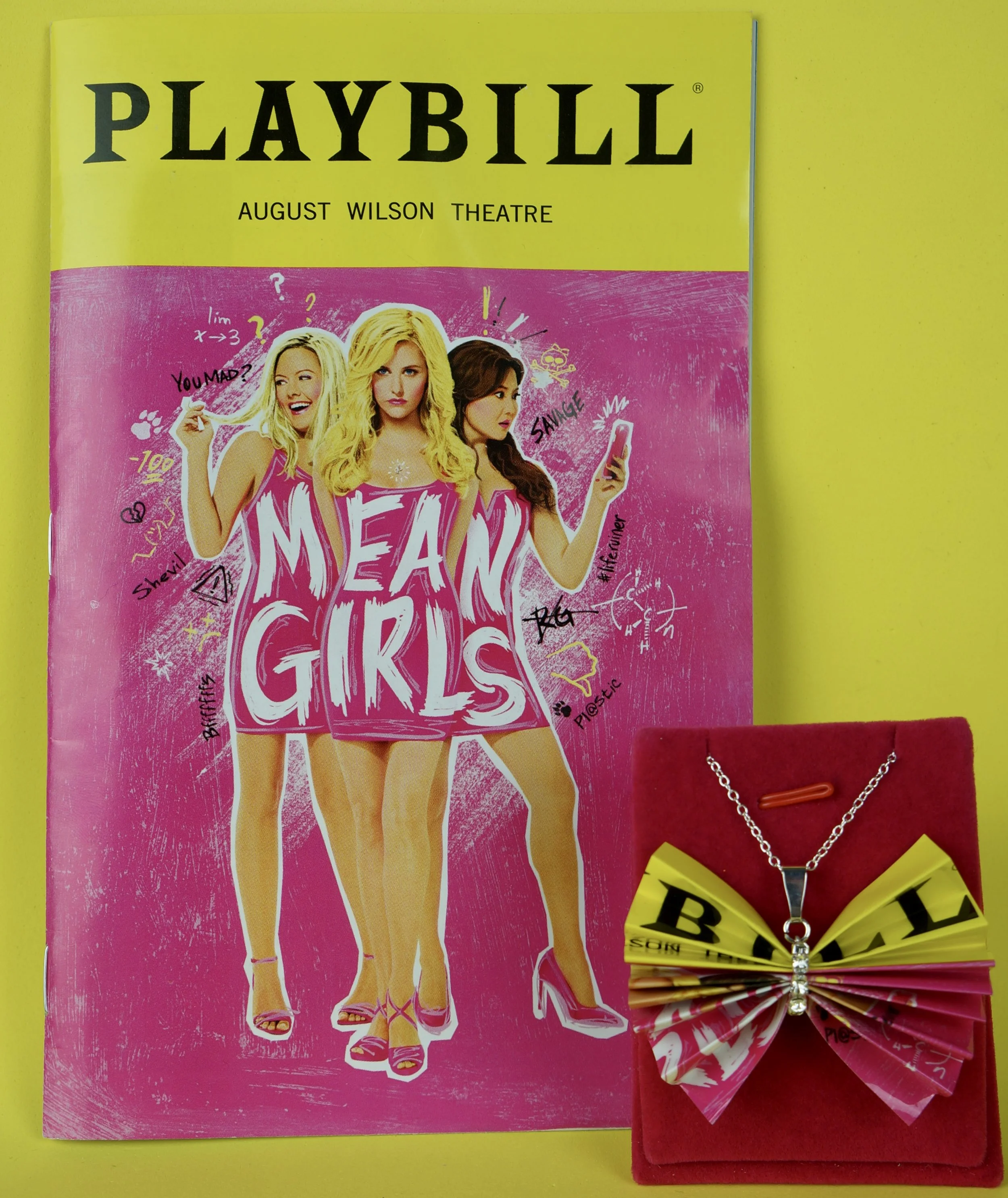 Bows Of Broadway Mean Girls Edition, Playbill Necklace