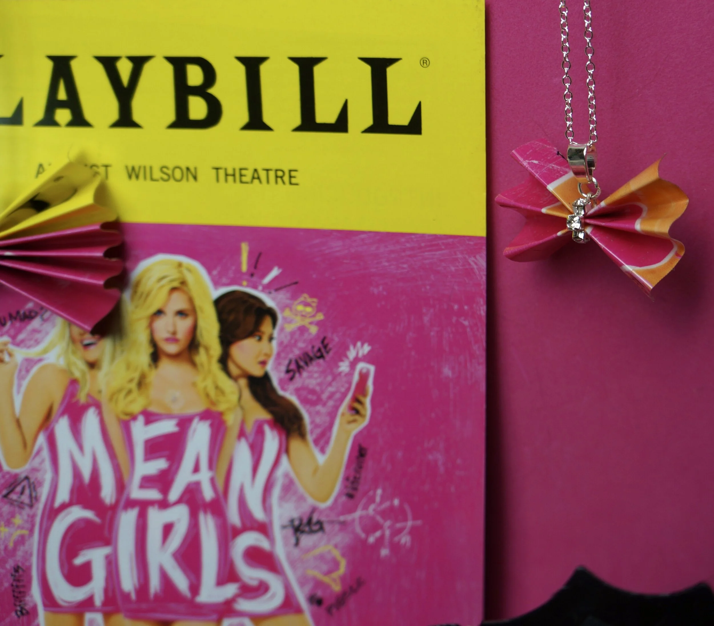 Mean Girls Broadway Playbill Bow Necklaces
