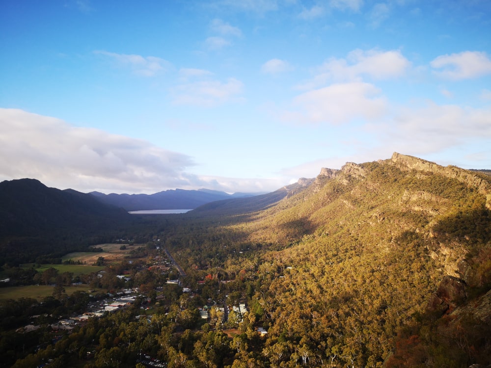 Chatauqua Peak offers its own set of awesome views on the way to the top. That’s the tiny town of Halls Gap you can see in the foreground.