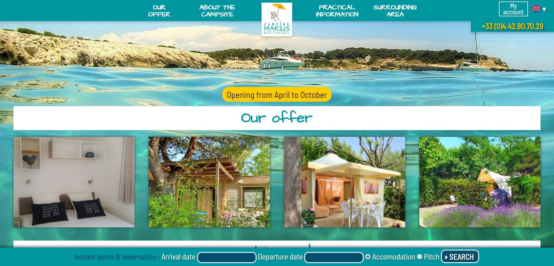The Martigues Provence campsite in the south of France looks and sounds incredible.