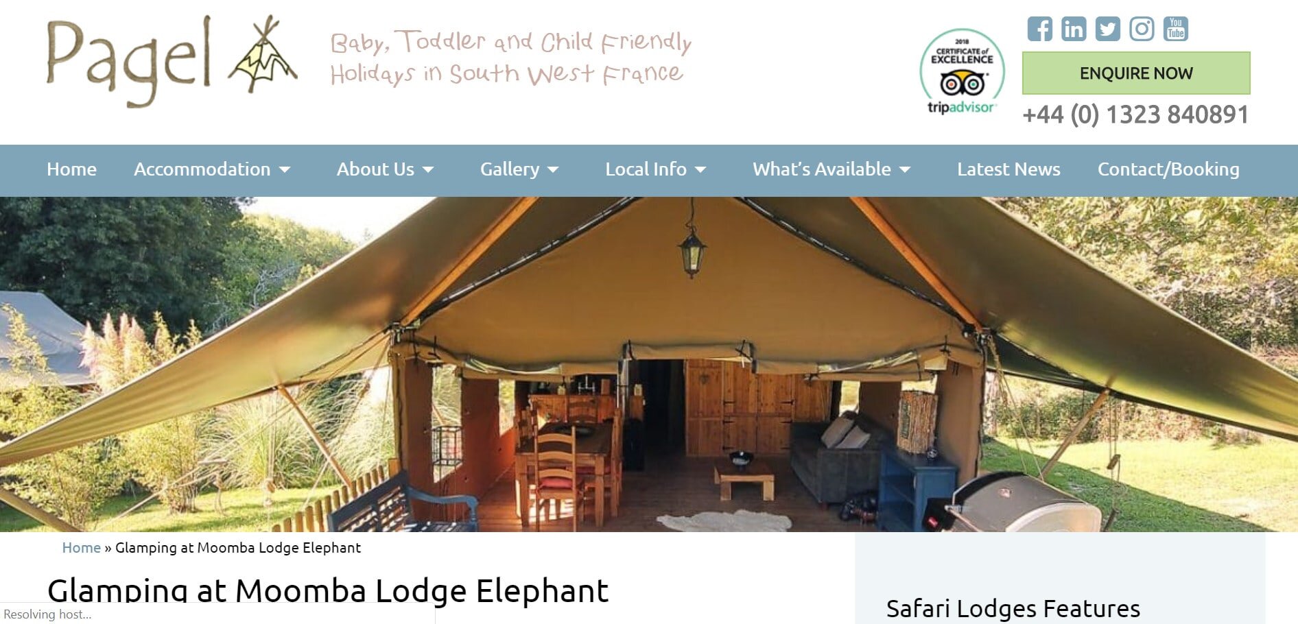 Here’s another family-friendly south France site, ideal for anyone looking for glamping France opportunities.