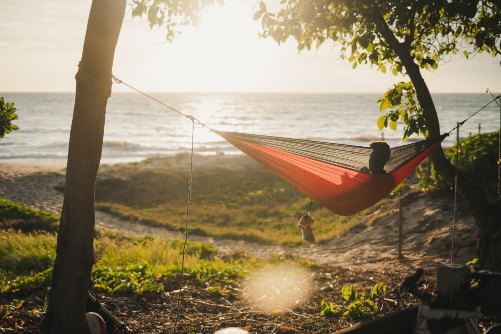 Hammocks are epic. I mean, just look at this photo! It doesn’t get much better. But you’re sure to regret it if you don’t take along some hammock bug netting for night-time.