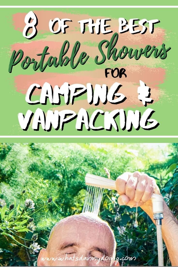 Pin this post about the best bortable showers for camping!