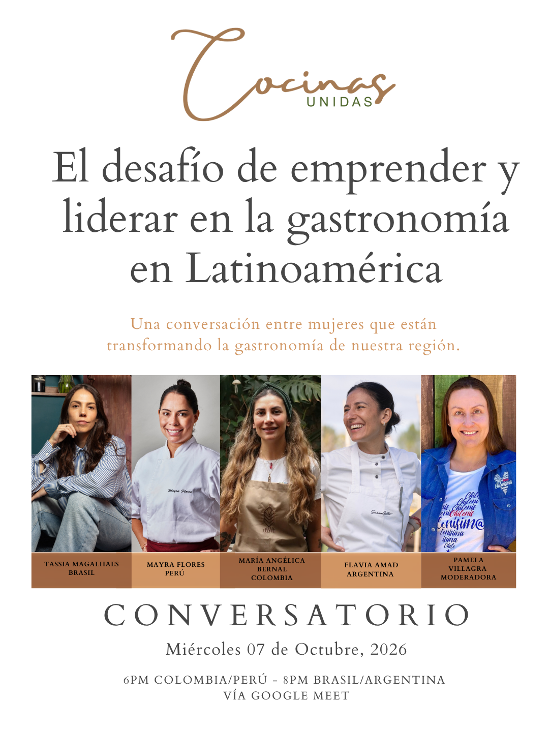 Conéctate en el evento: "El desafío de emprender y liderar en la gastronomía en Latinoamérica"