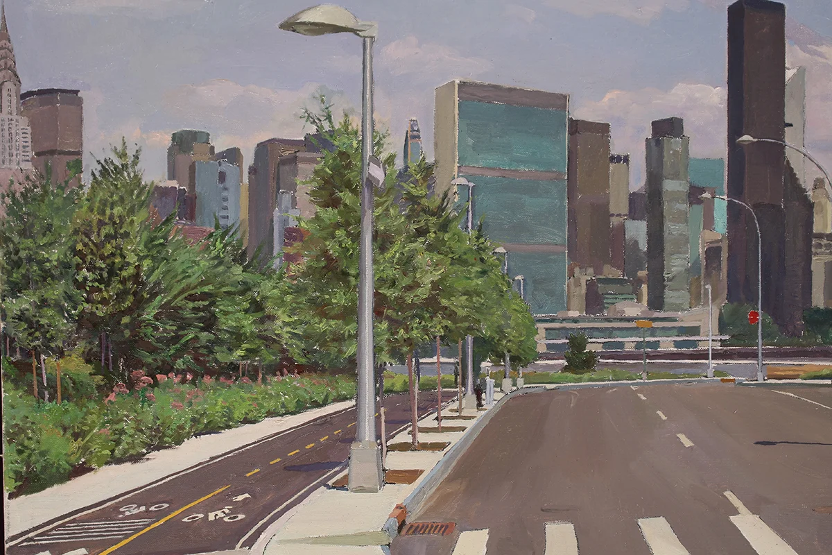 RIGHT TURN (detail) oil on linen 34 x 48” 2018