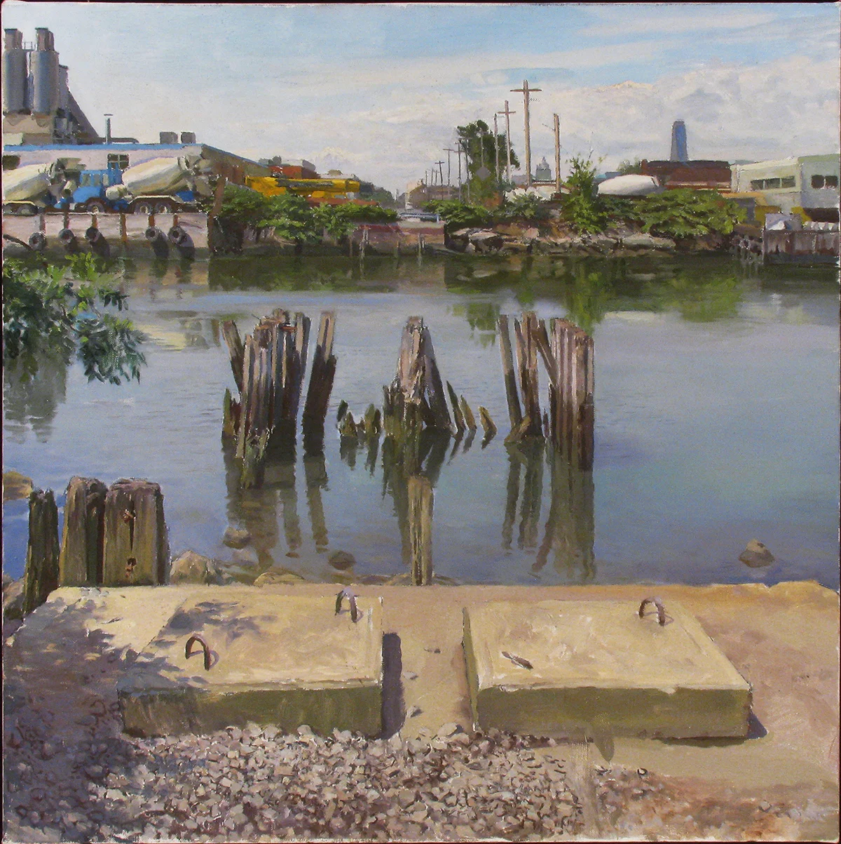 BRIDGE REMAINS oil on linen 22 x 22” 2015 (sold)