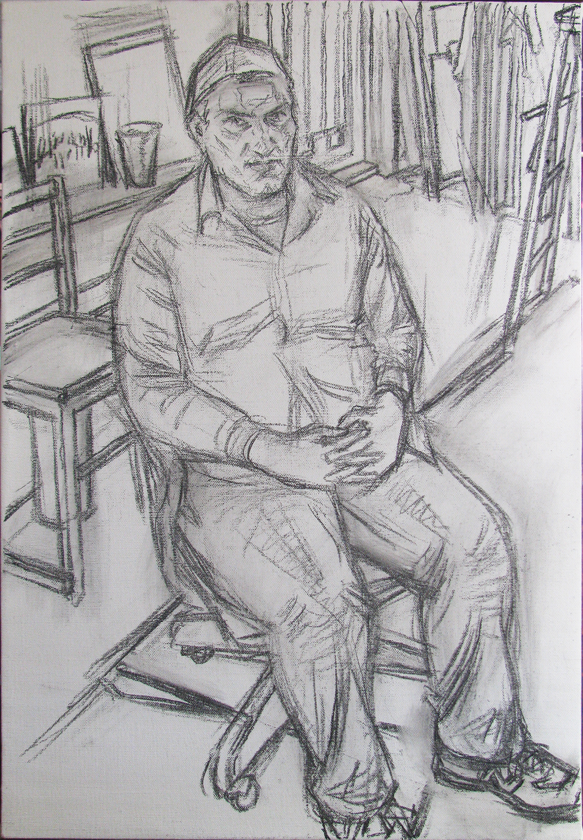  JOE BRADLEY (drawing) charcoal on linen 22 x 33” 2015 