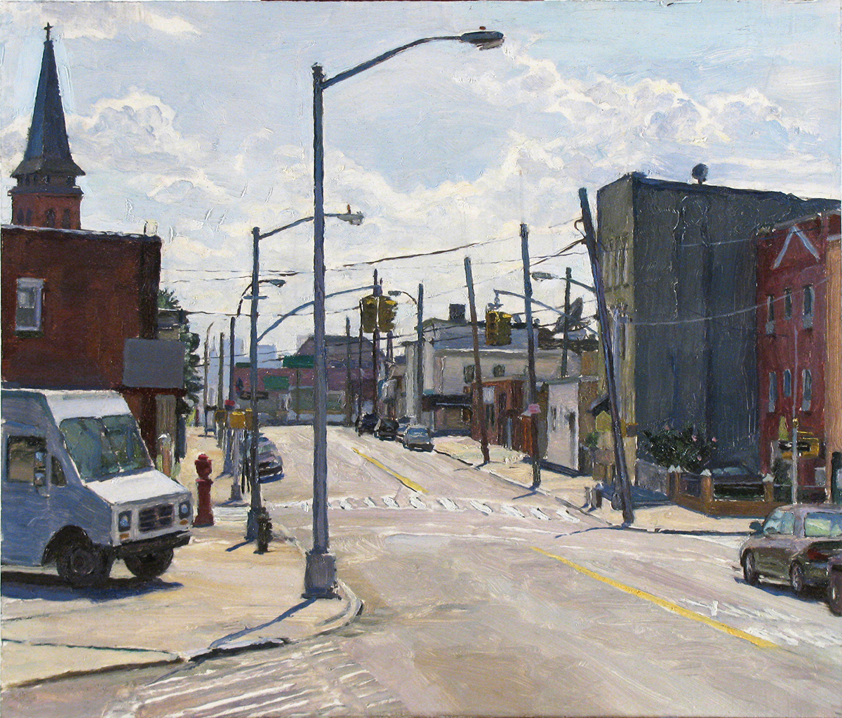  X-24: GREENPOINT AVE. at 39THST., QUEENS oil on panel 14 x 16” 2009 