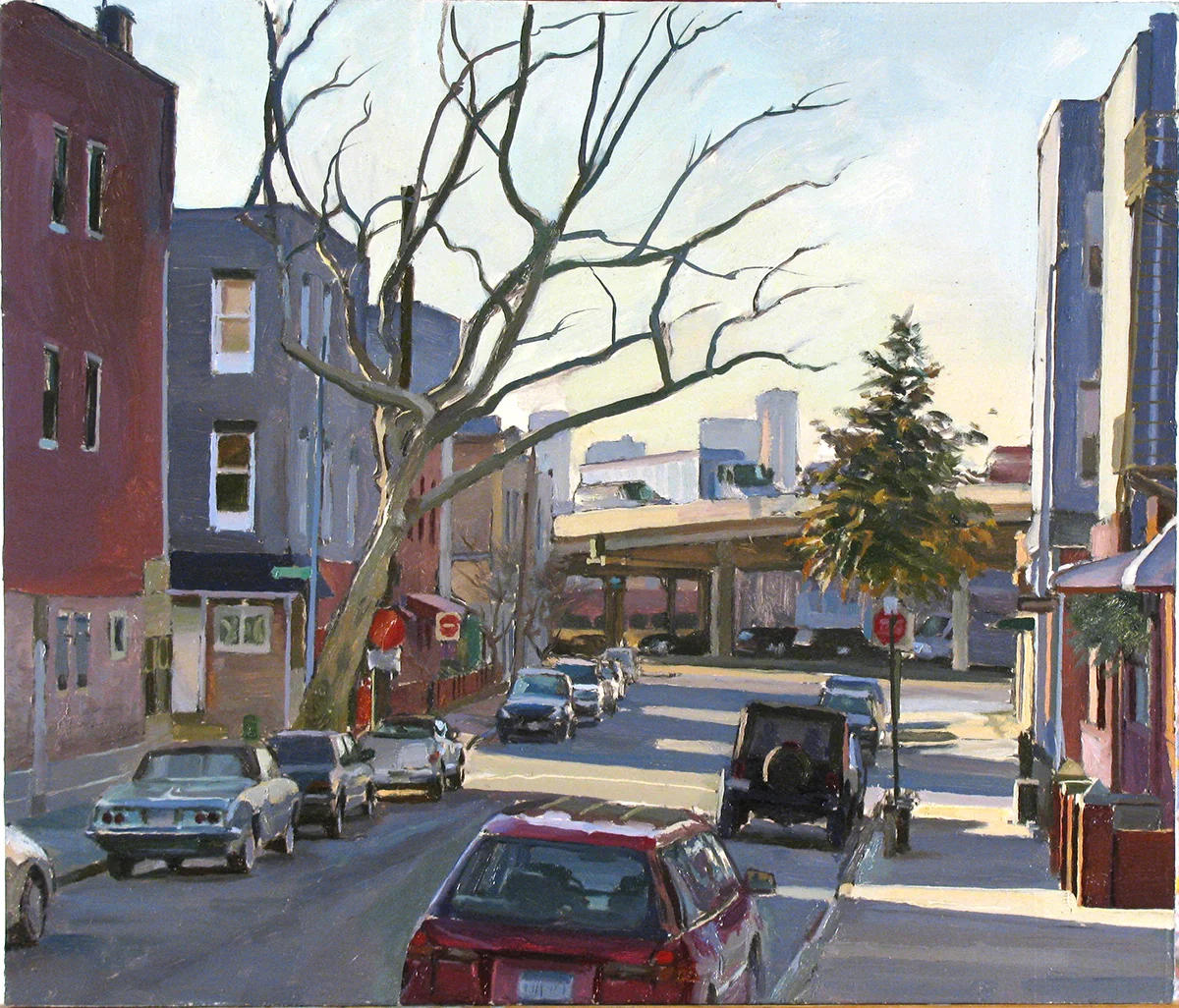 K-41: FROST ST. near BQE, BROOKLYN oil on panel 14 x 16” 2009