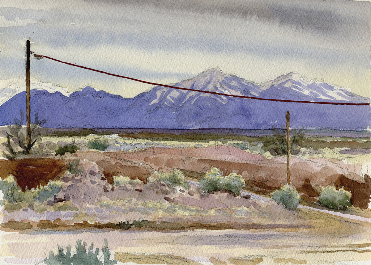  COLD DESERT watercolor 9 x 12” 2006 