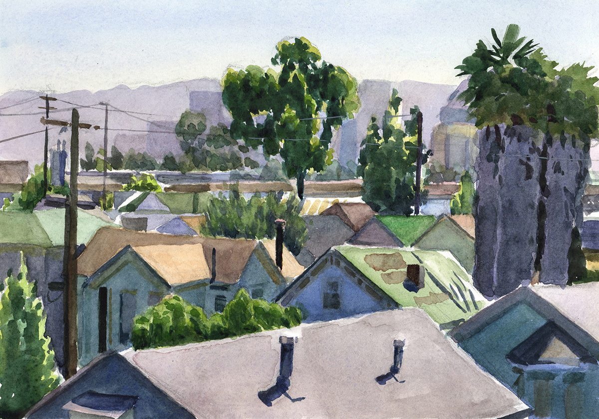  OAKLAND watercolor 9 x 12” 2004 