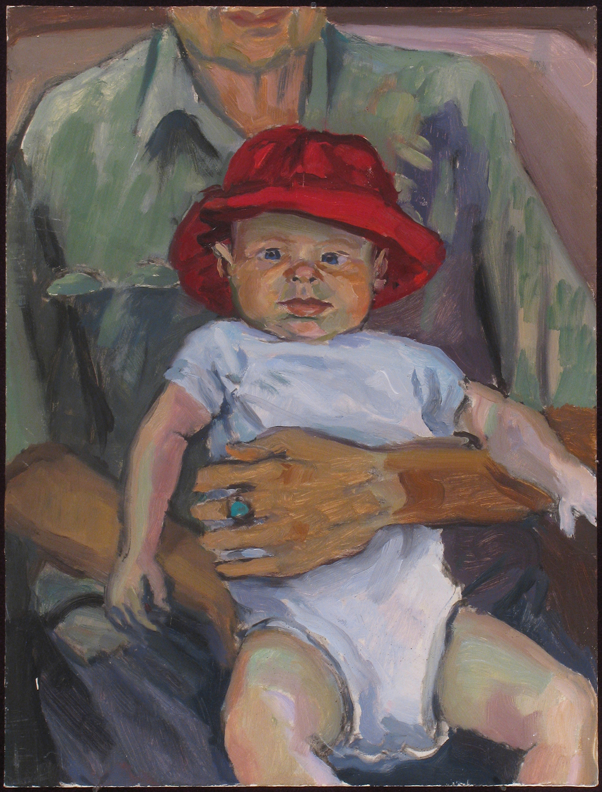  ADRIAN WITH RED HAT oil on panel 12 x 9” 2006 