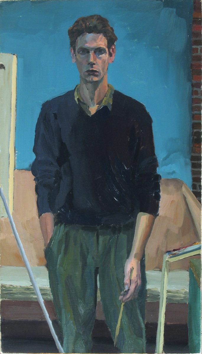  STANDING oil on canvas&nbsp; 21 x 12”&nbsp;1990     