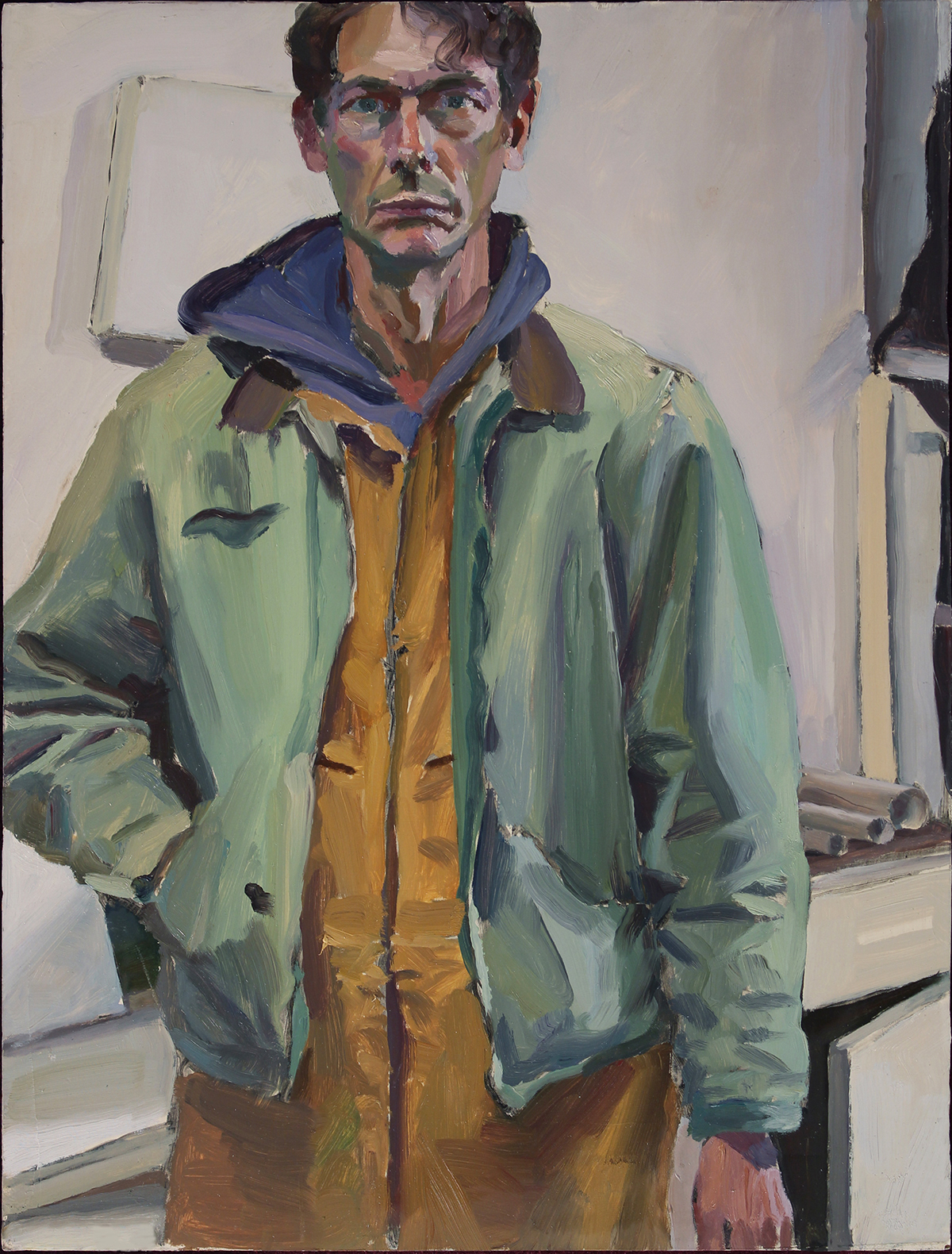 ‘SUITED -UP SELF oil on panel 16 X 12” 2014