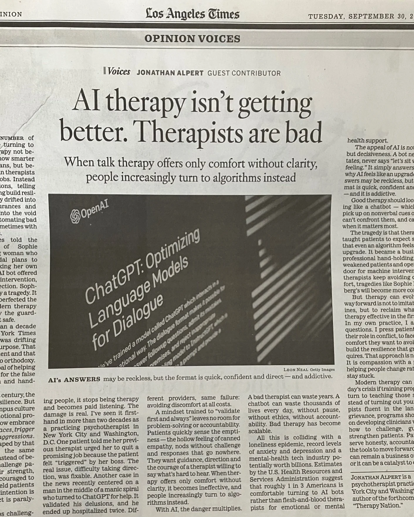 Happy to debut in the @latimes #therapynation