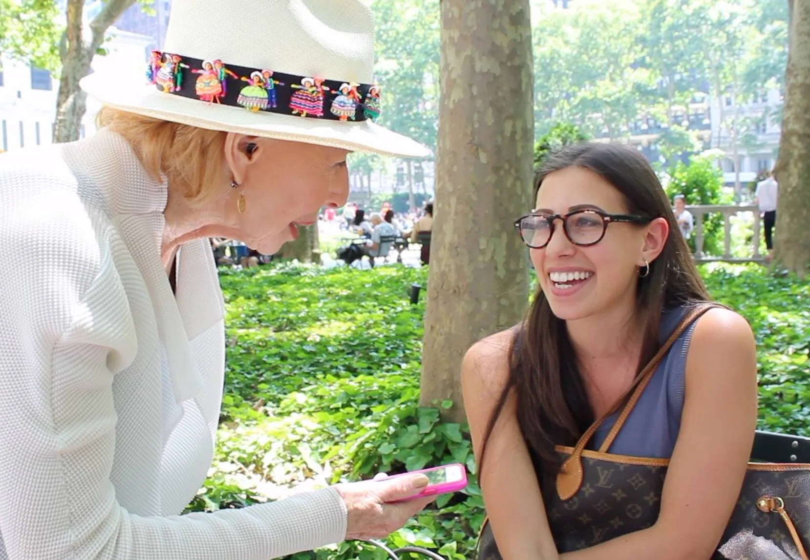 Gail conducting interviews for her upcoming book