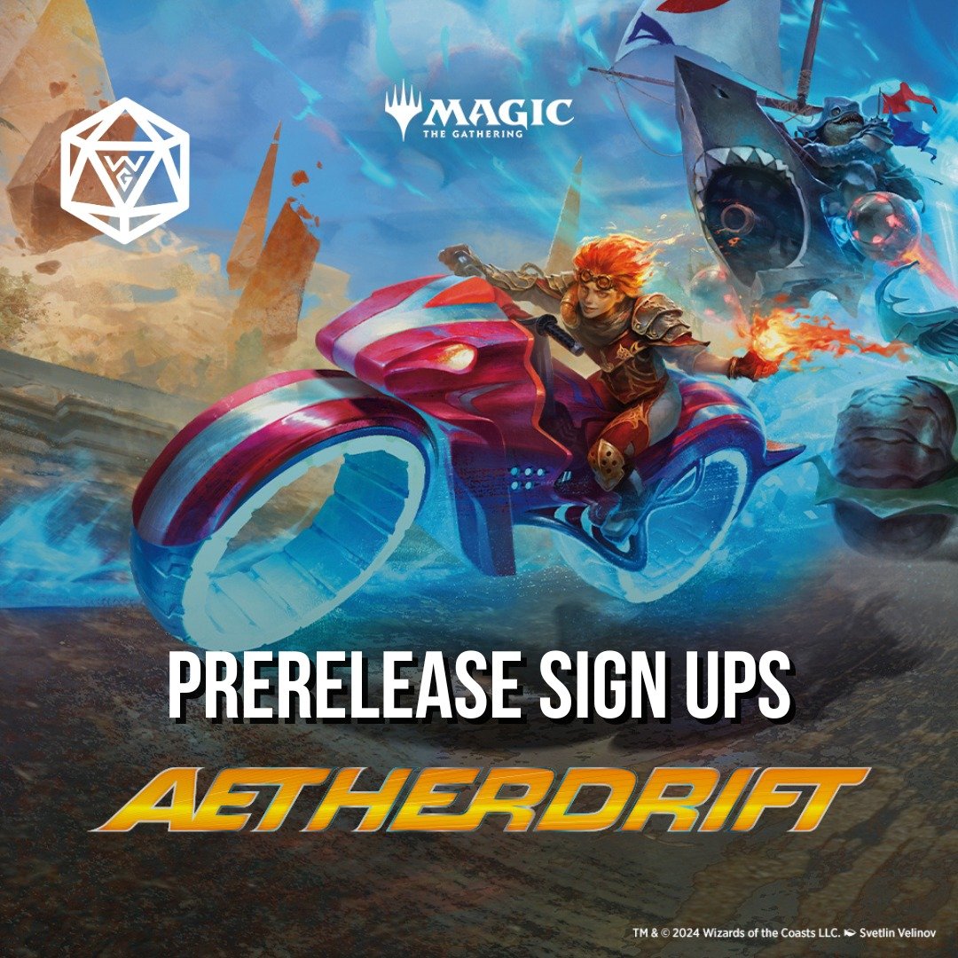 Sign-ups for Magic the Gathering: Aetherdrift are now live on our website. We're hosting a number of events over the course of the weekend, so be sure to check your date and time on the site before signing up.

Sign Up Here: https://www.woodburngames
