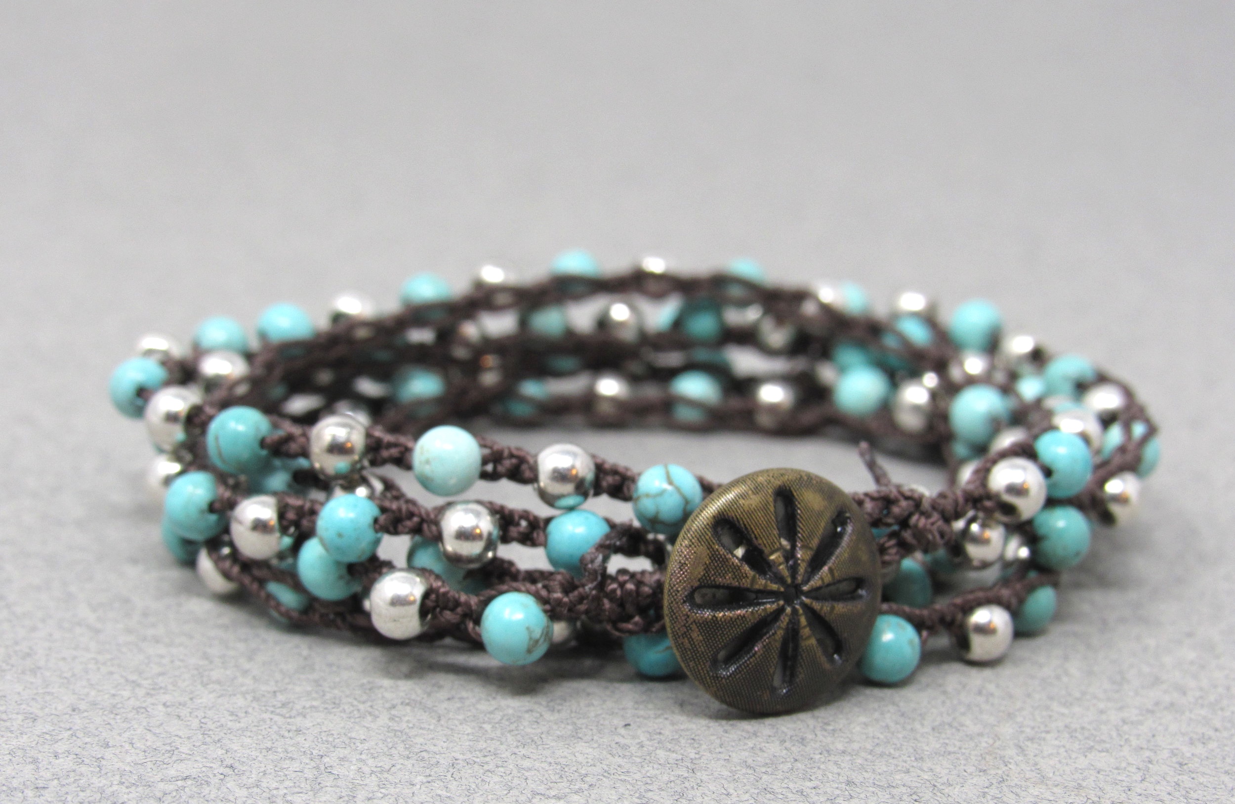 4mm Turquoise and Pewter