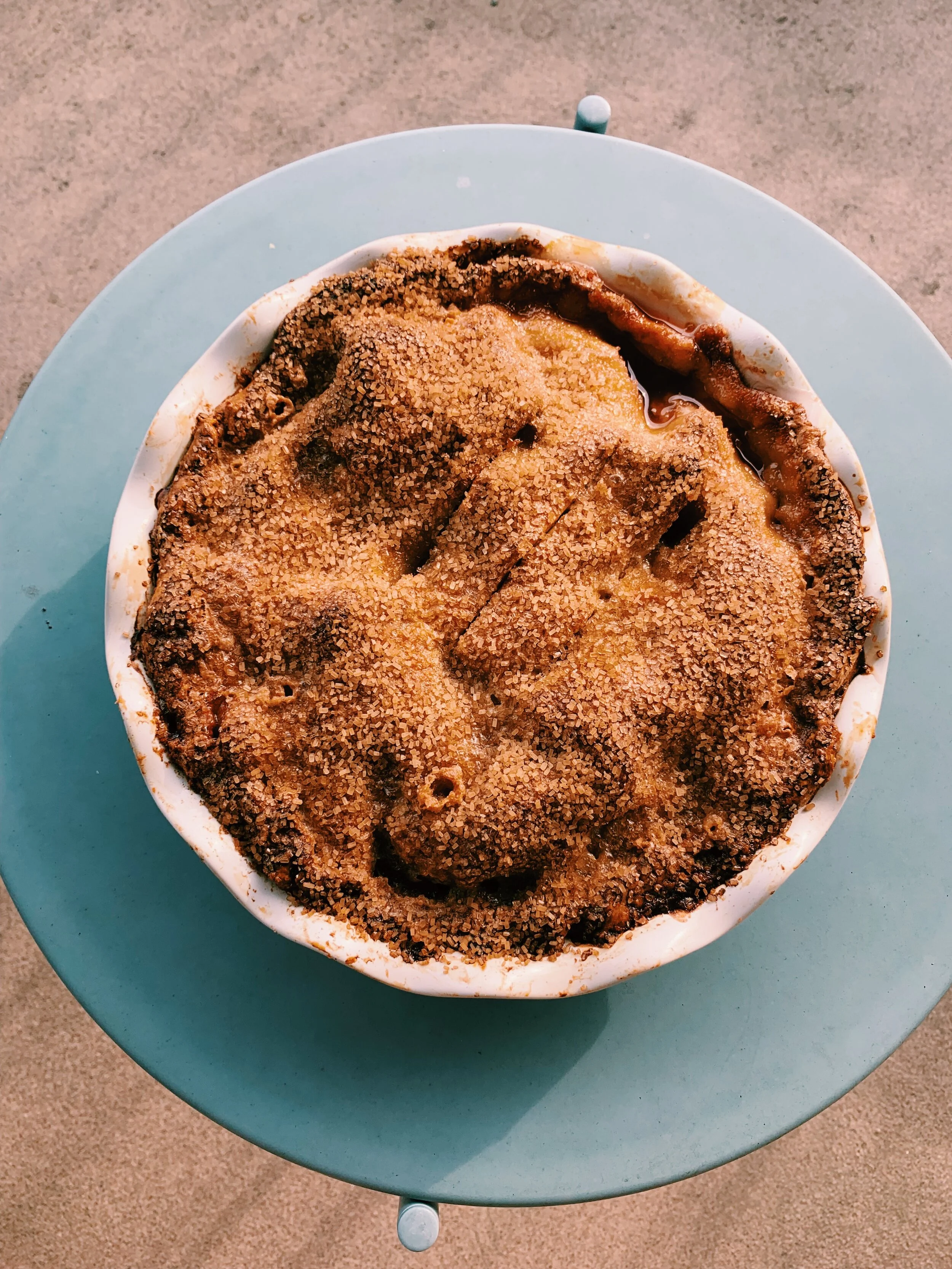 Double-Crusted Peach Pie with Honey, Ginger, and Lime by Alison Roman