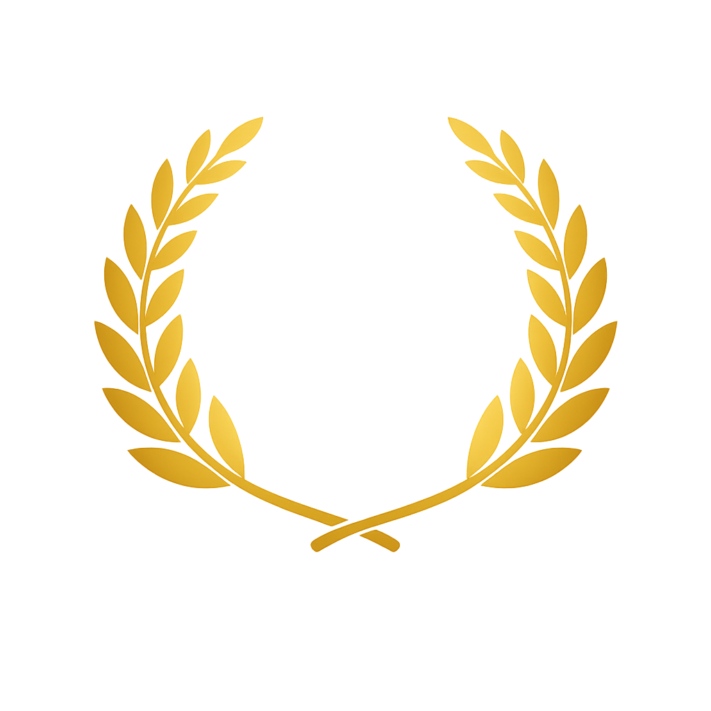 Goldene Award-Medaille mit Lorbeerkranz