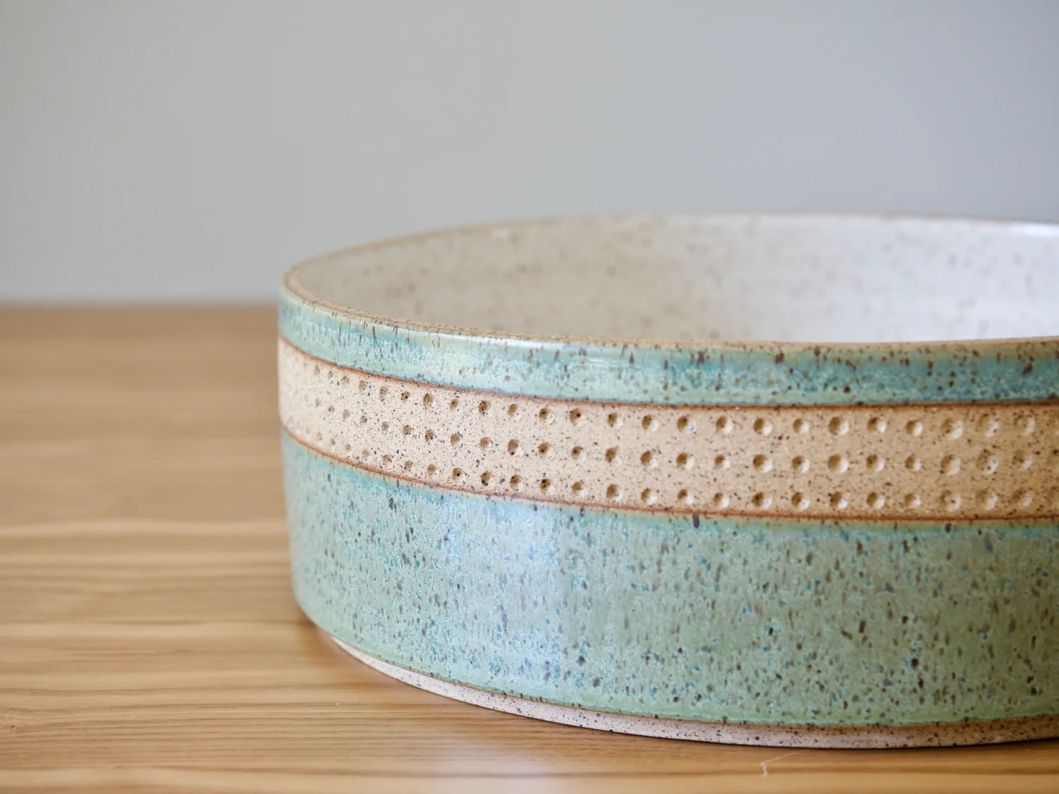 Close-up of straight-serving bowl in green