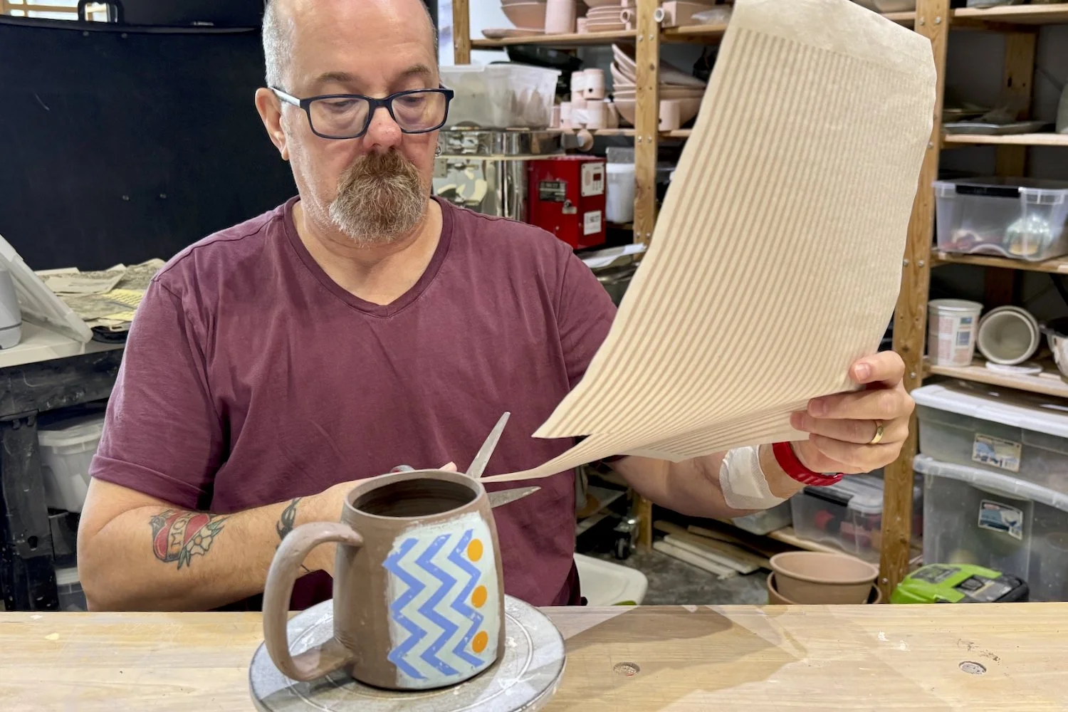 Mark making a mug.