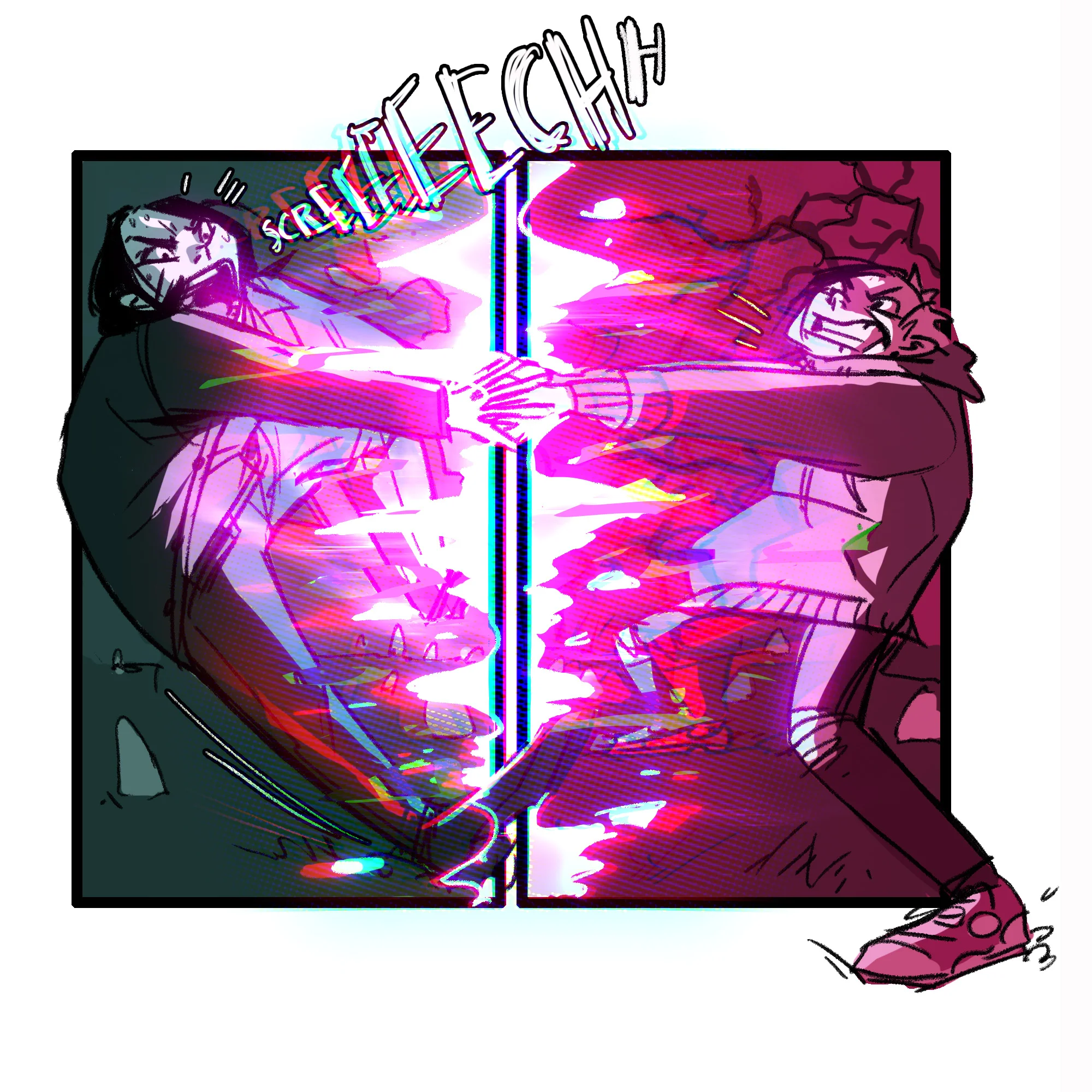 In which the two of us try to portray the logistics of the multiverse. Drawn by Joy.