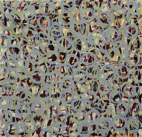 Swimming Upstream 48” x 50” acrylic on canvas