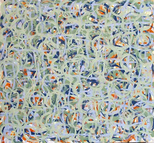 Salvage 50” x 50” acrylic on canvas