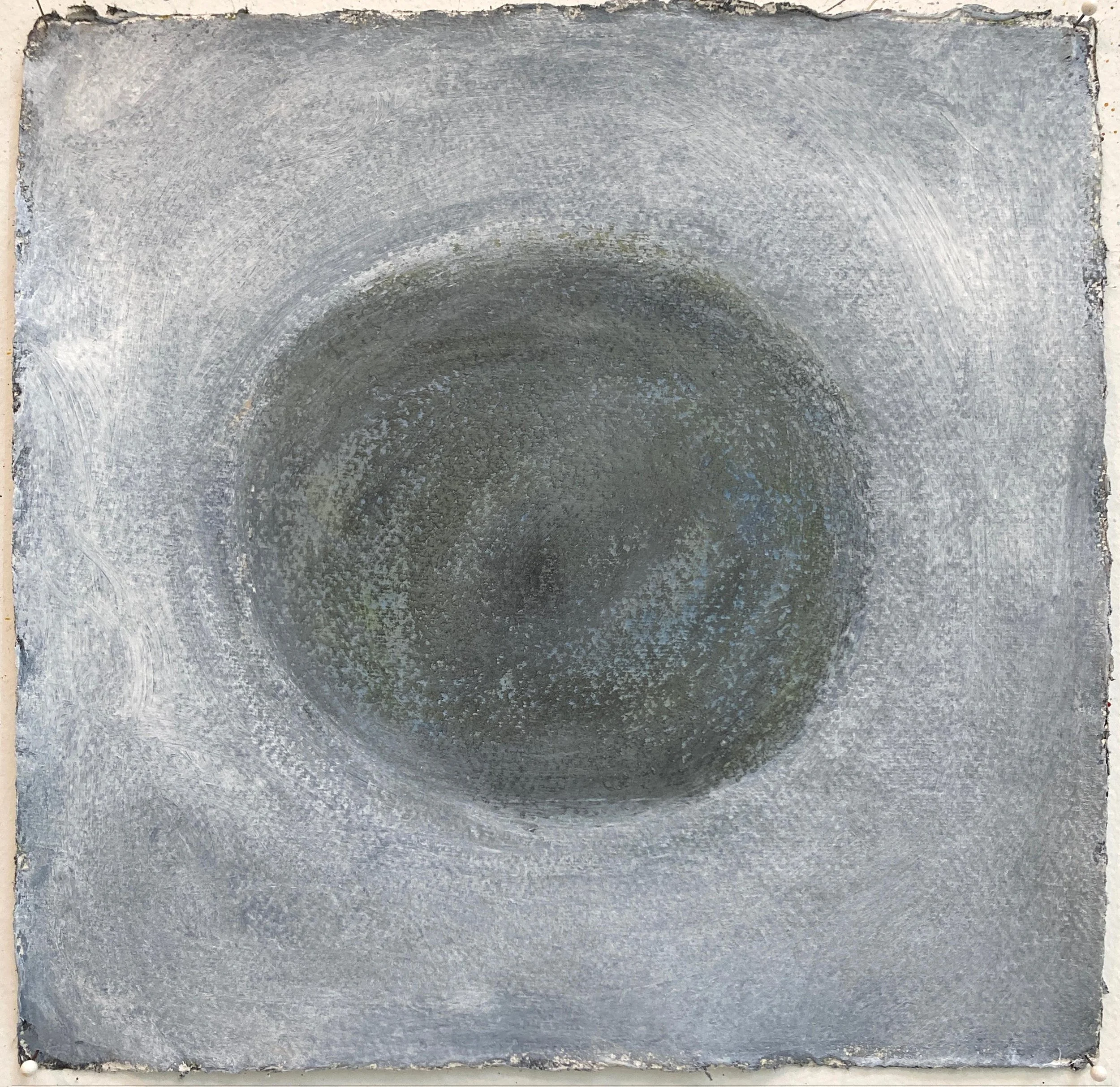  Khadi rag paper, Sumi ink, paint. 12” x 12” 2022 