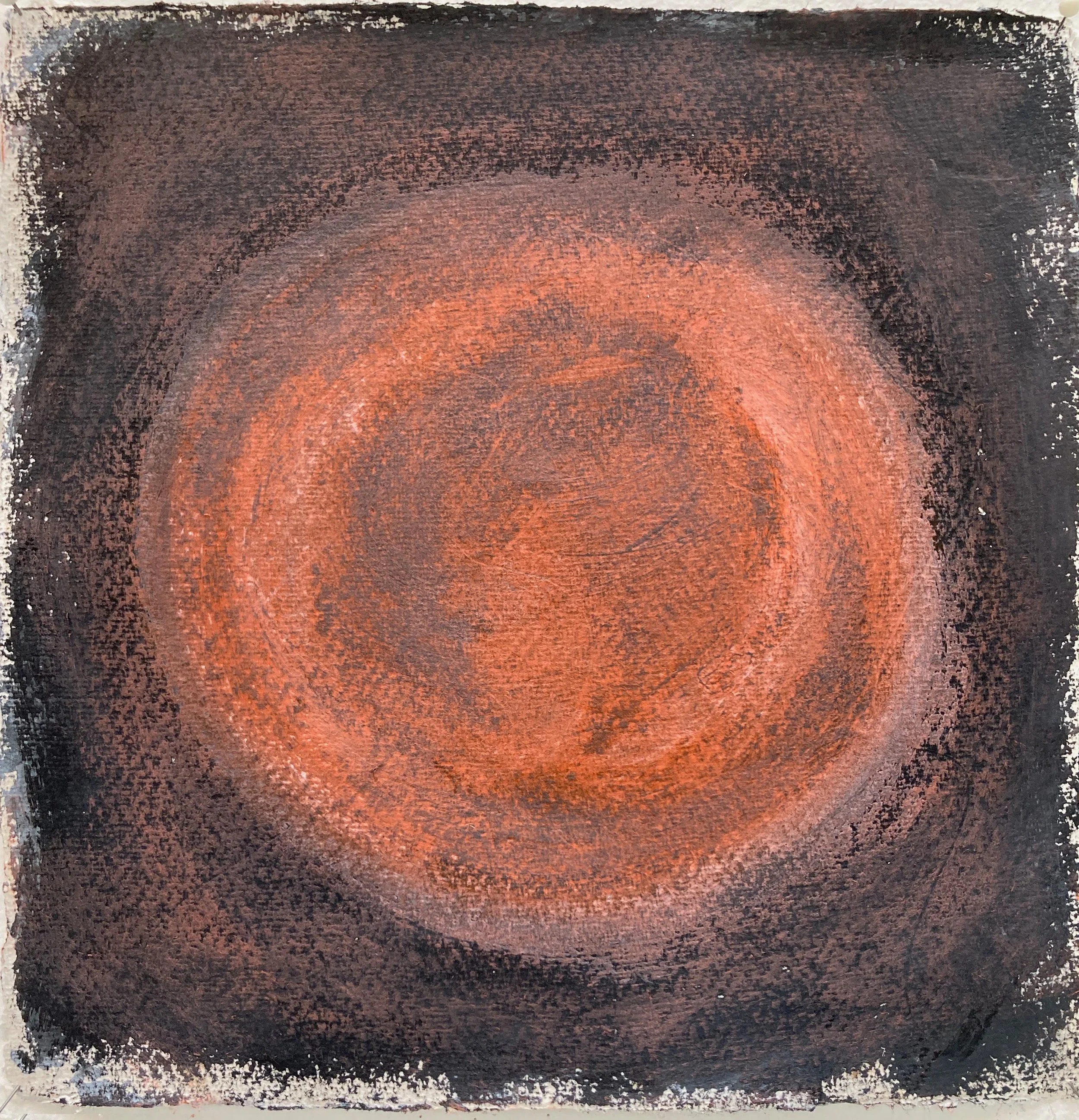  Khadi rag paper, Sumi ink, paint. 8.25” x 8.25” 2022 