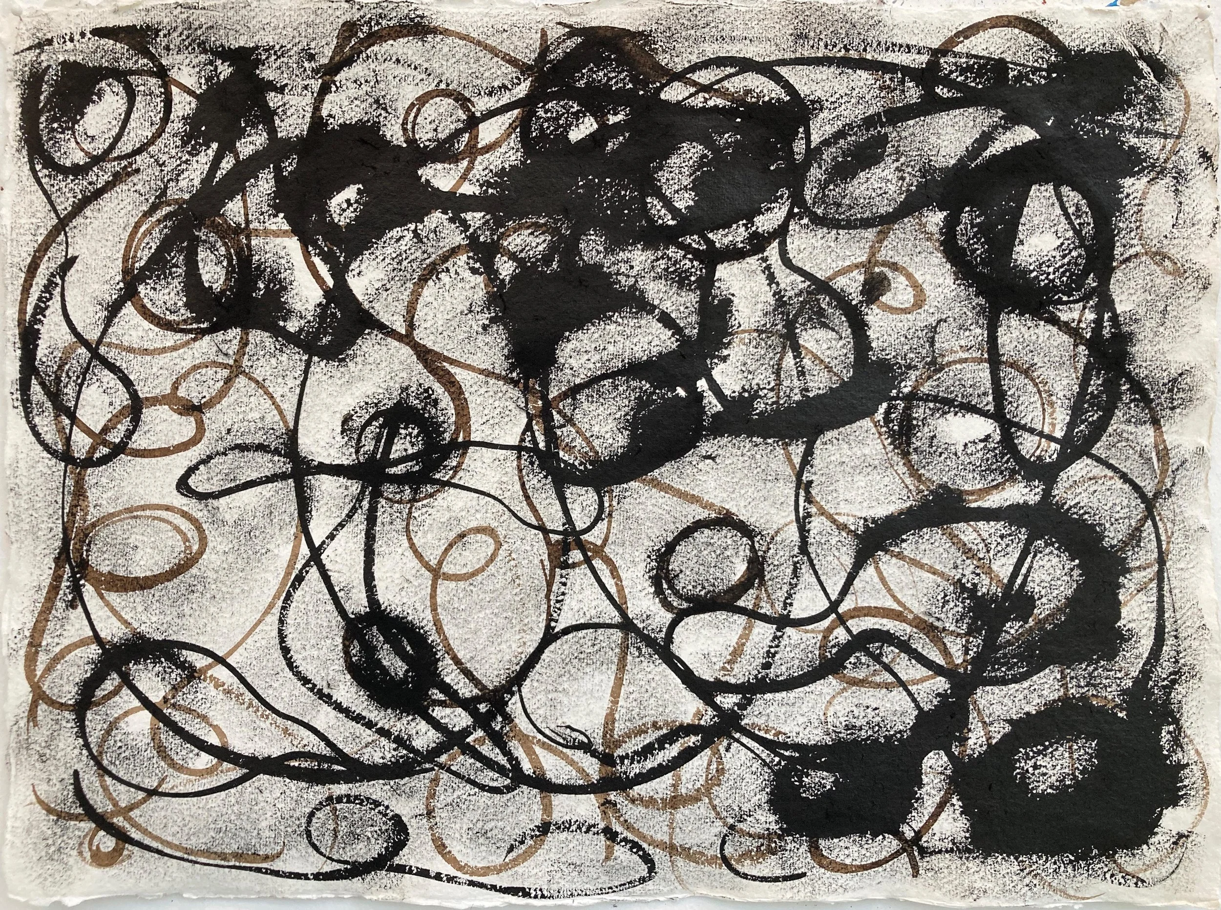  Khadi paper, Sumi ink and Walnut ink, 12” x 16.5”  2022 